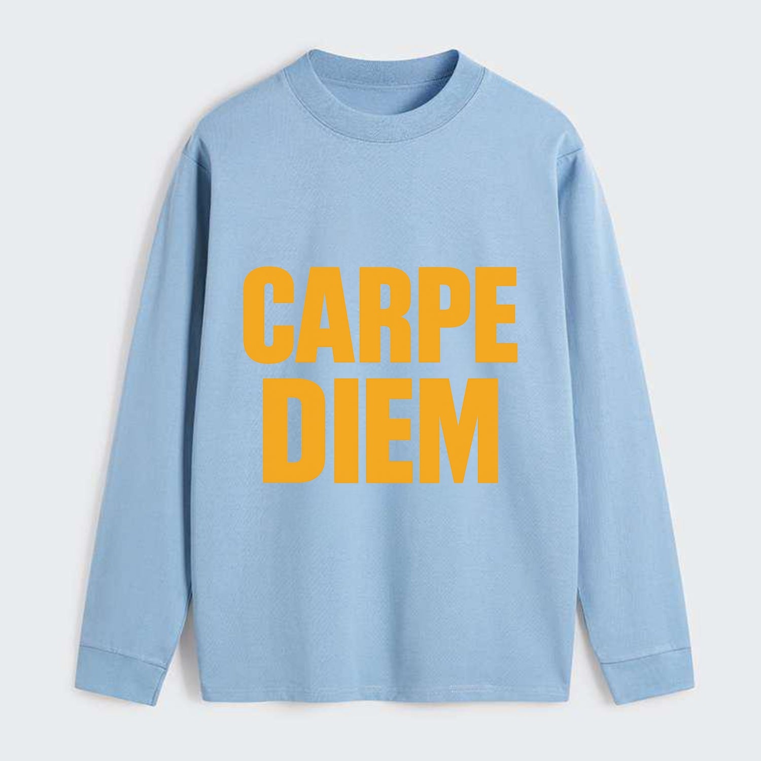 Bold typography design - "CARPE DIEM" - seize the day - Classic Long Sleeve Shirt - Light Blue