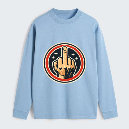 Defiant Spirit Emblem - Classic Long Sleeve Shirt - Light Blue