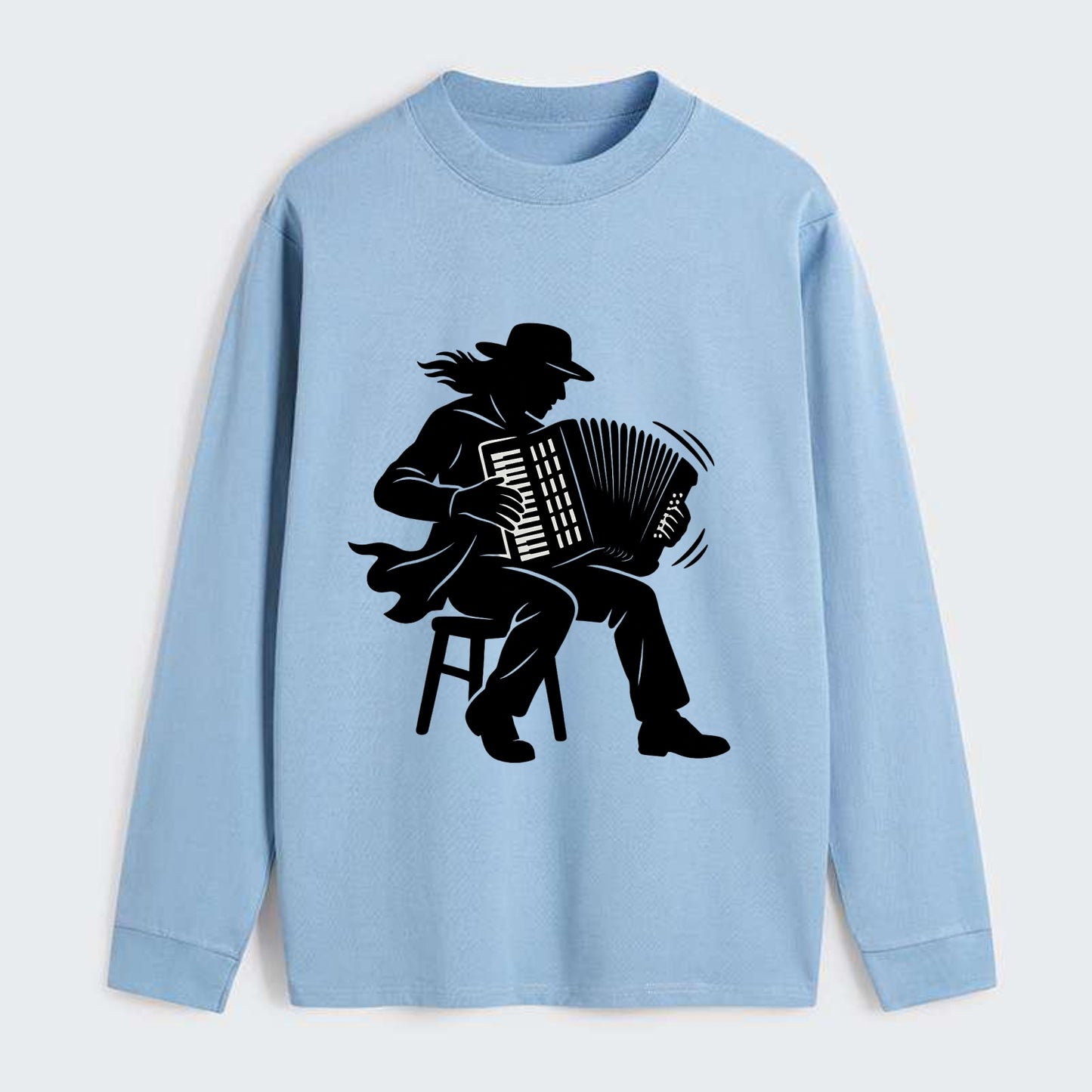 Accordion player street musician - Classic Long Sleeve Shirt - Light Blue