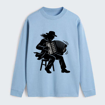 Accordion player street musician - Classic Long Sleeve Shirt - Light Blue