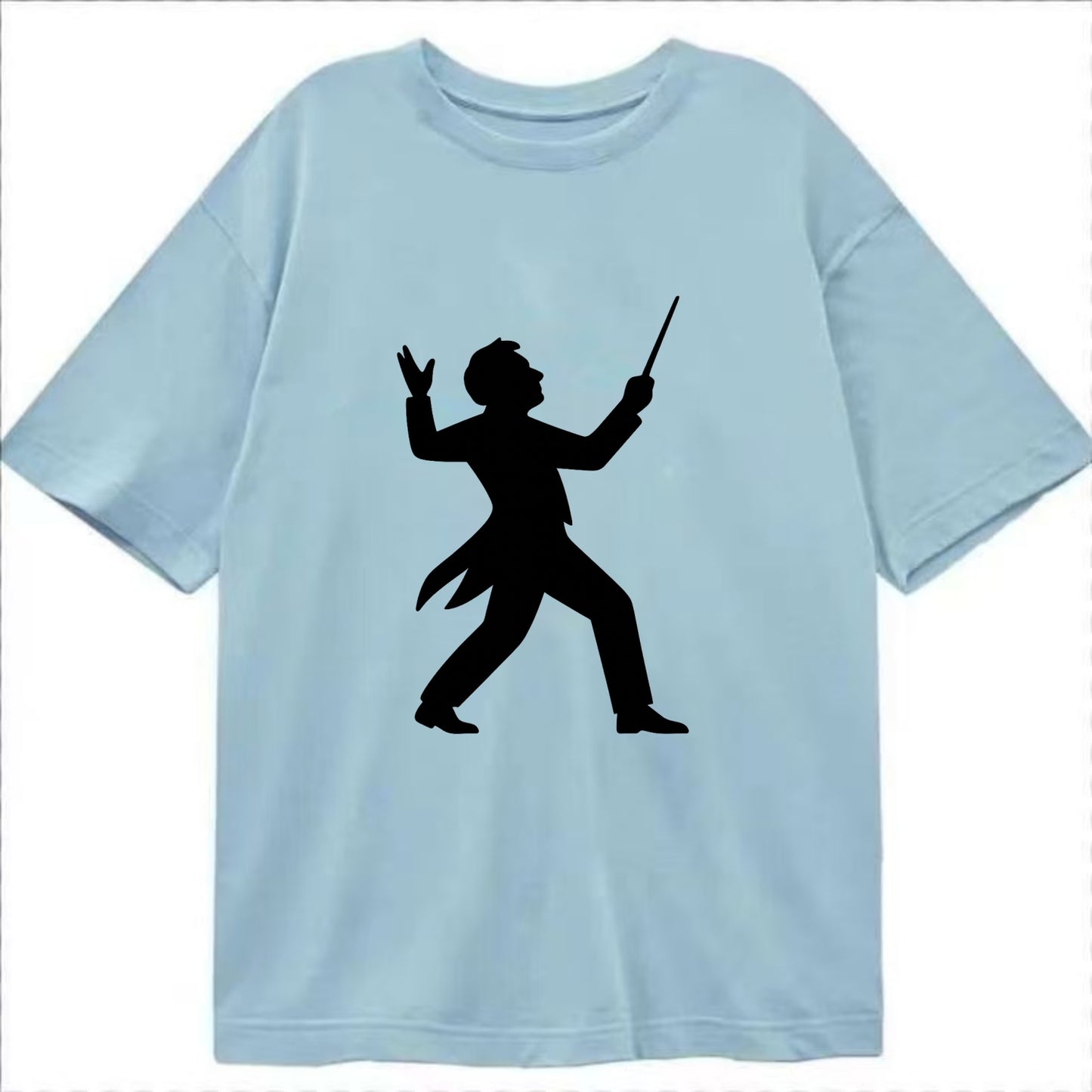 Conductor leading orchestra passionately - Classic T-shirt - Light Blue