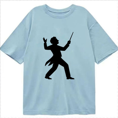 Conductor leading orchestra passionately - Classic T-shirt - Light Blue