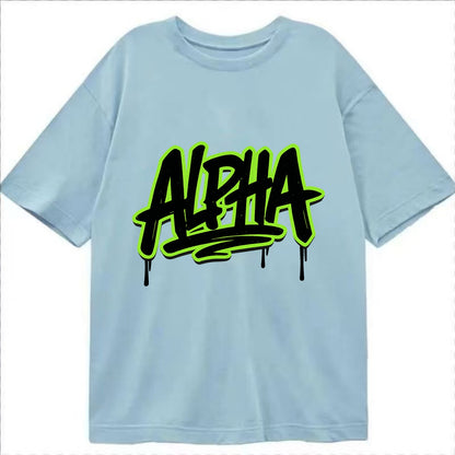 Bold typography design - "ALPHA" - leader of the pack - Classic T-shirt - Light Blue