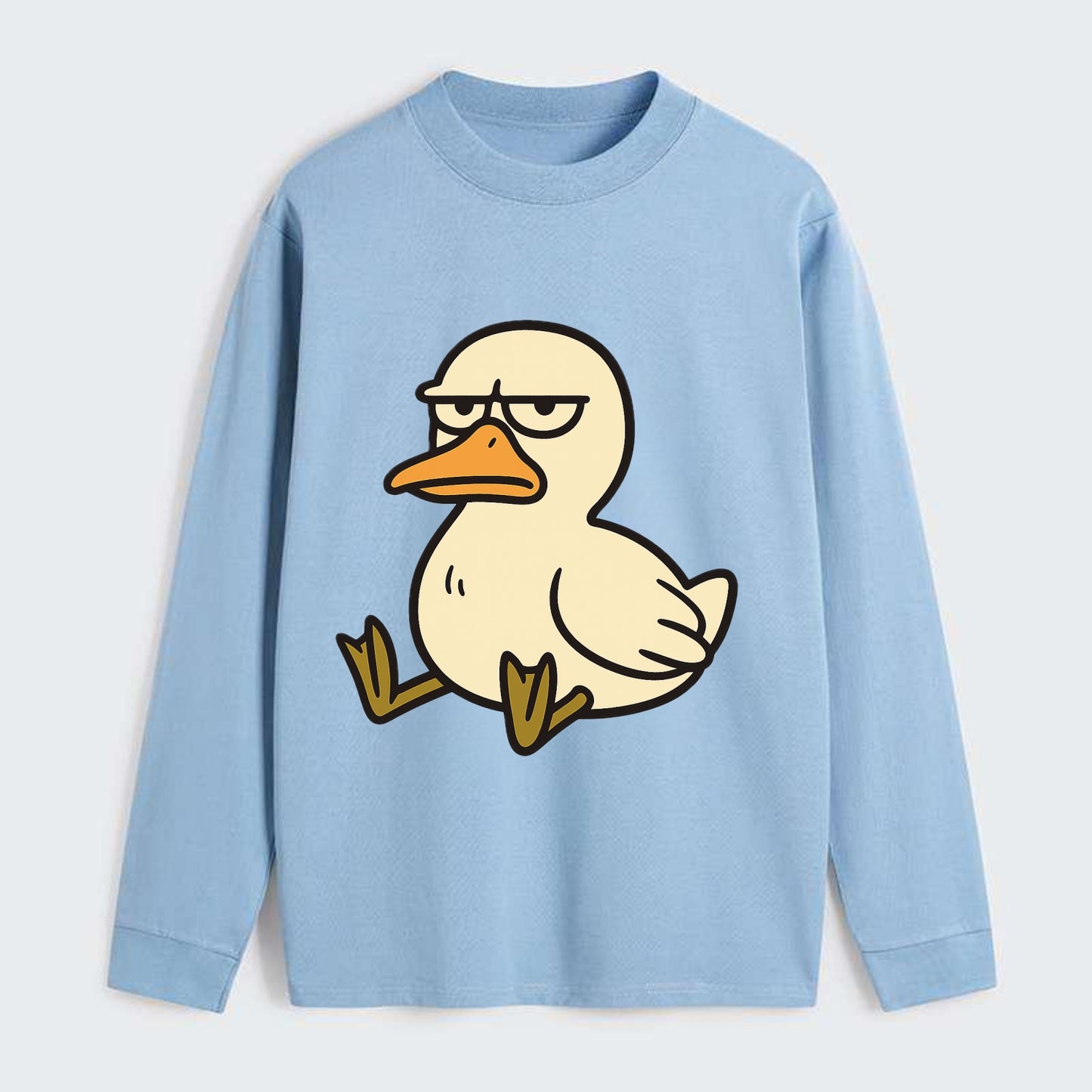 The Duck Judging Silently - Classic Long Sleeve Shirt - Light Blue