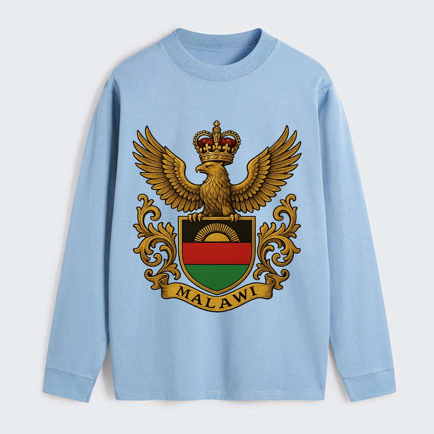 Malawi Royal Logo  - Classic Long Sleeve Shirt - Light Blue
