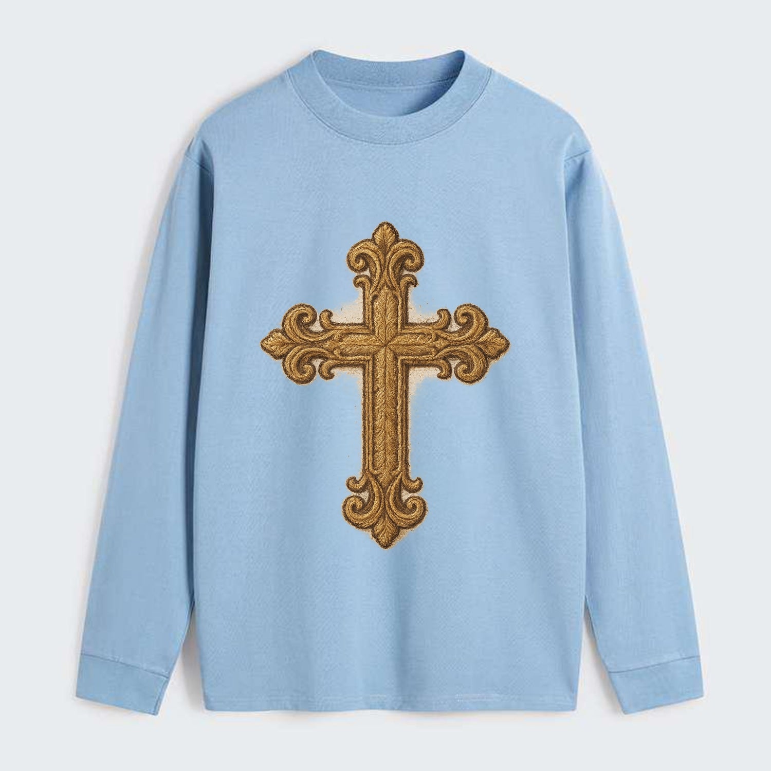Baroque Cross  - Classic Long Sleeve Shirt - Light Blue