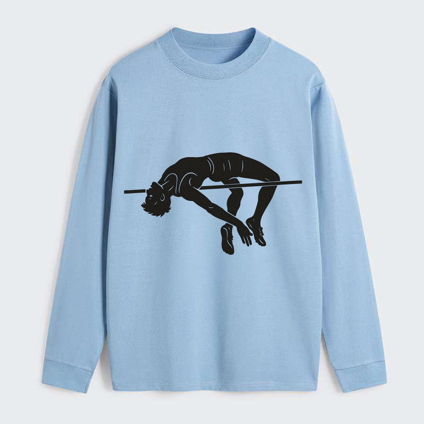 High jumper arching over bar - Classic Long Sleeve Shirt - Light Blue