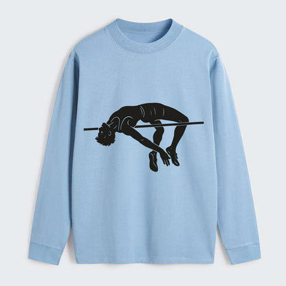 High jumper arching over bar - Classic Long Sleeve Shirt - Light Blue