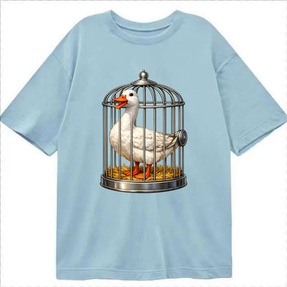 Duck In Cage - Classic T-shirt - Light Blue