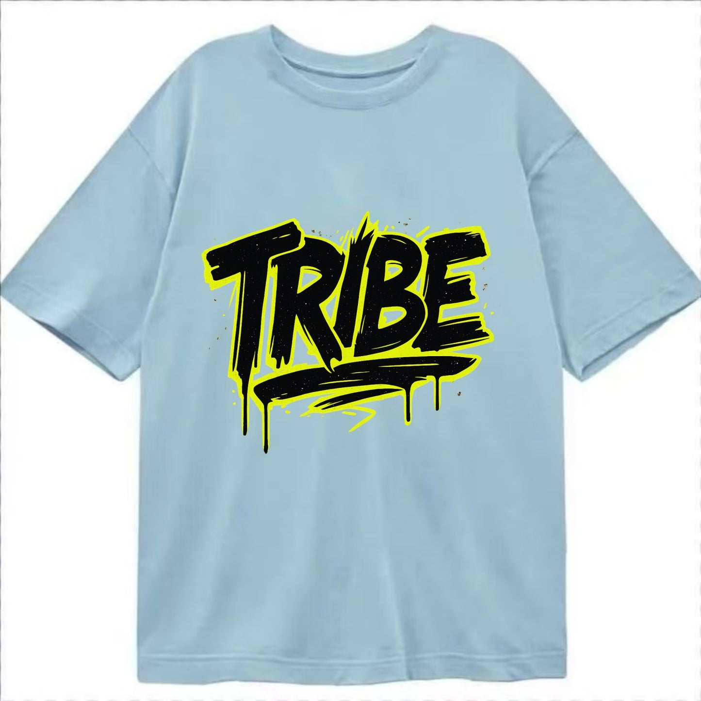 Bold typography design - "TRIBE" - your community, your group - Classic T-shirt - Light Blue