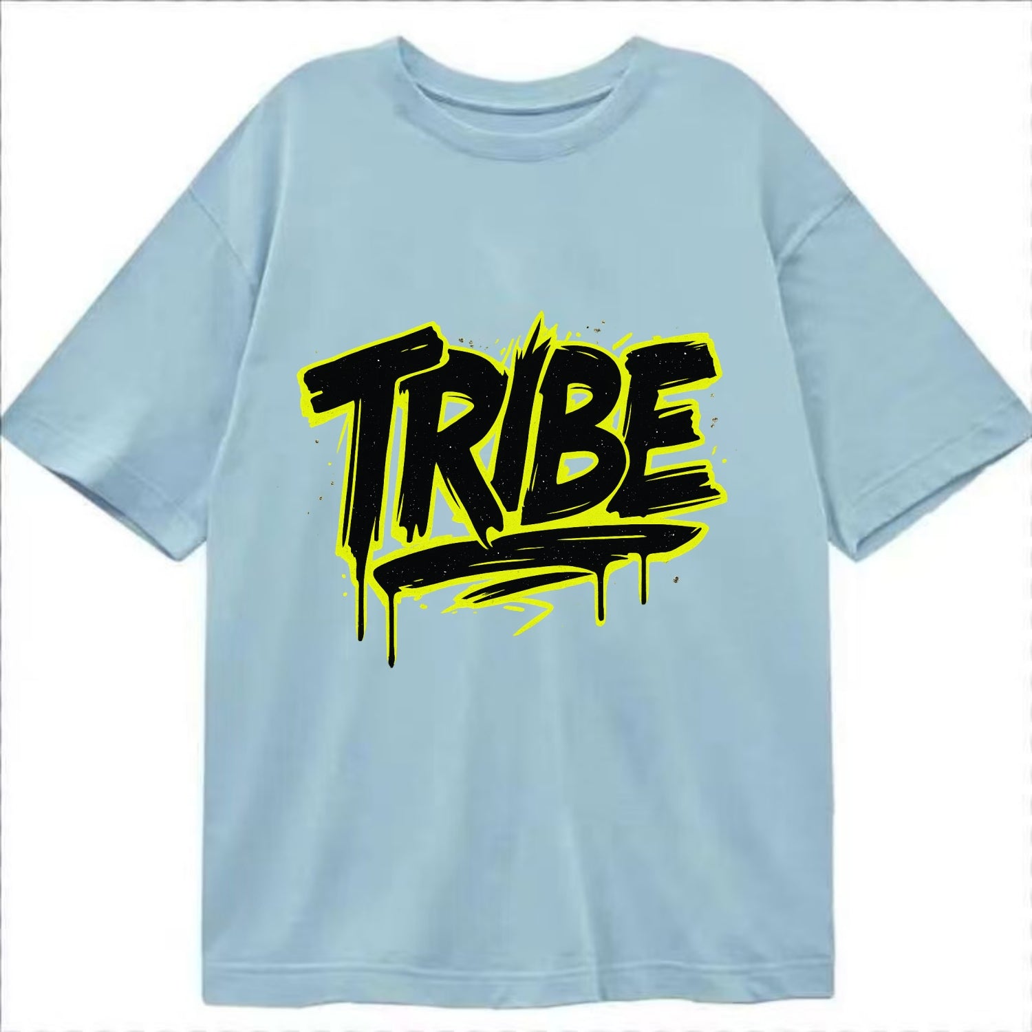 Bold typography design - "TRIBE" - your community, your group - Classic T-shirt - Light Blue