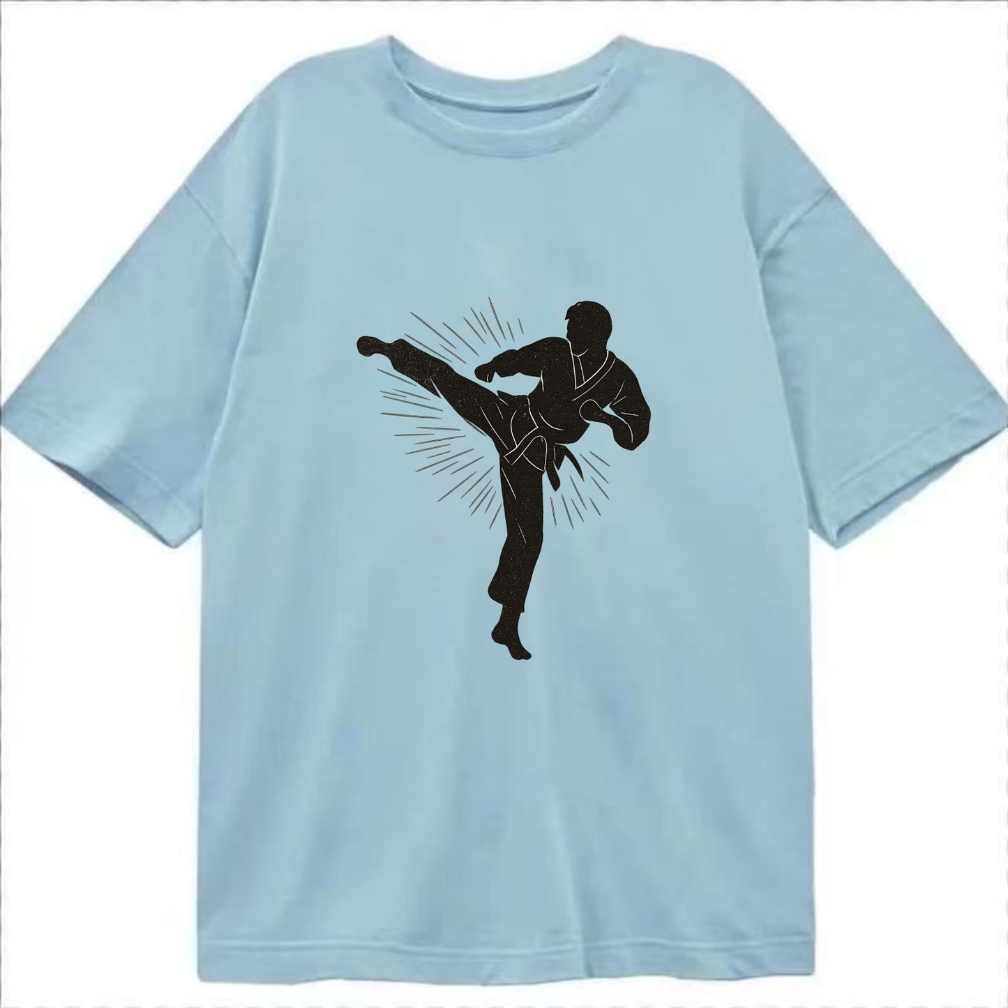 Taekwondo athlete spinning heel kick - Classic T-shirt - Light Blue