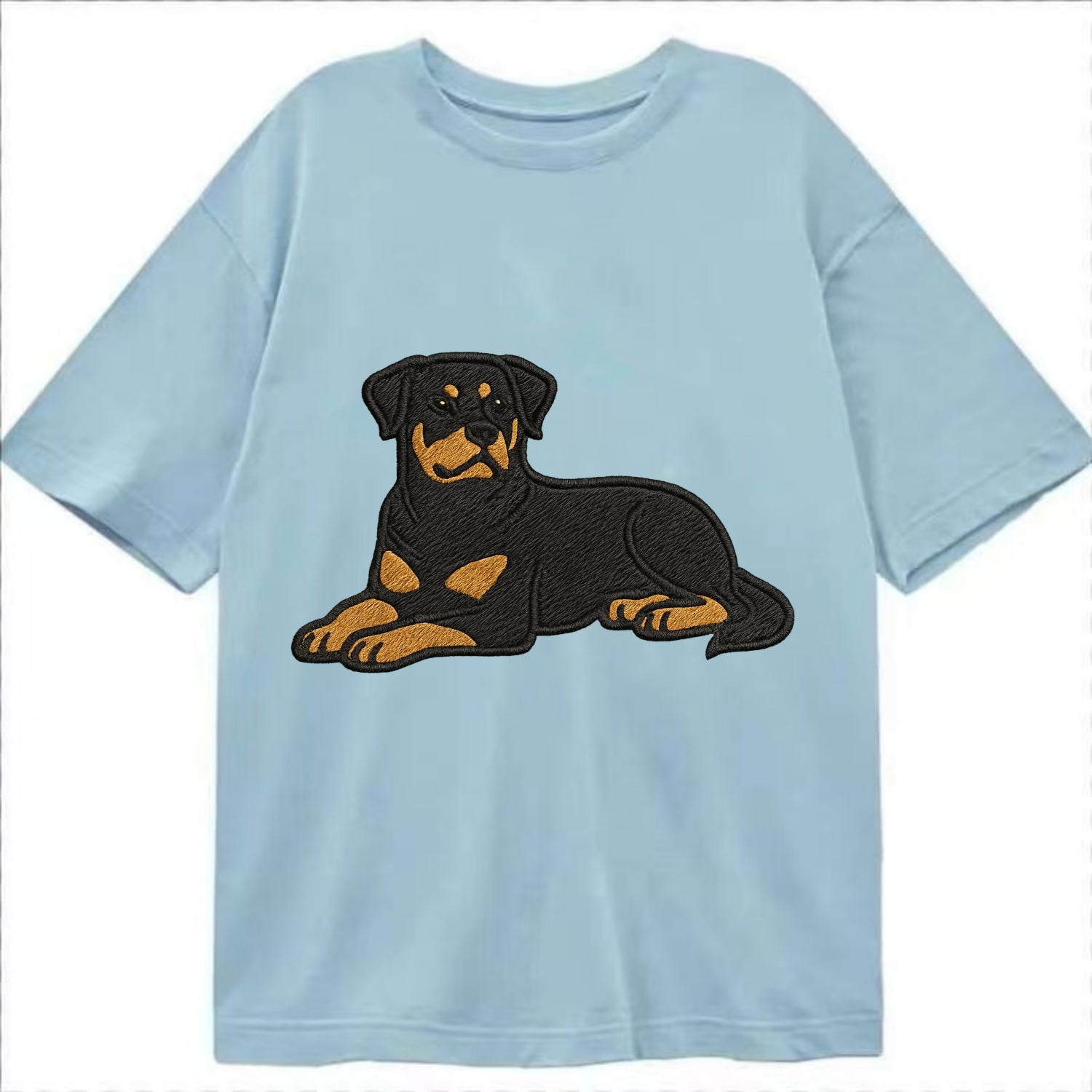 Rottweiler - Black and tan relaxed lying Classic T-shirt - Light Blue