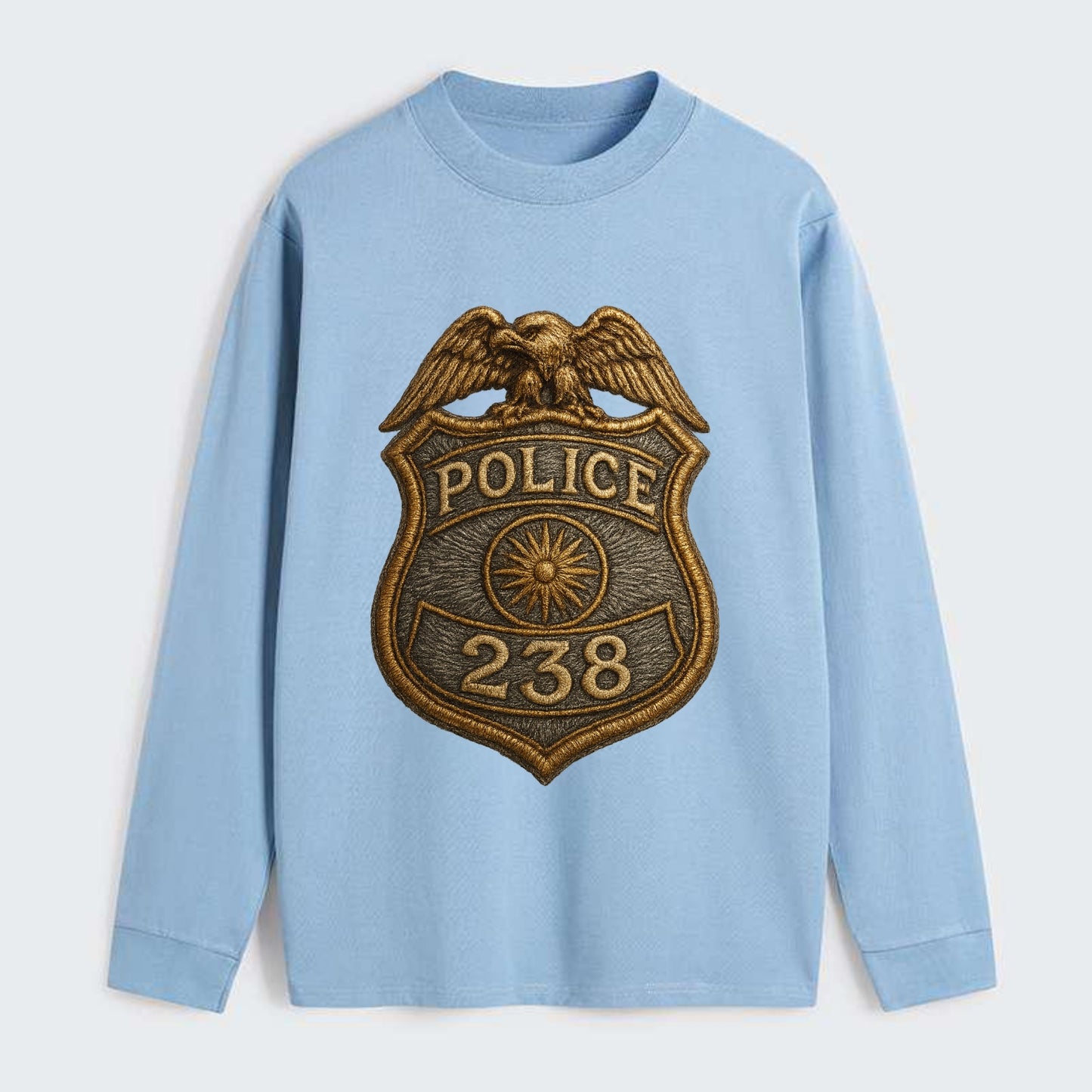 Police Badge  - Classic Long Sleeve Shirt - Light Blue