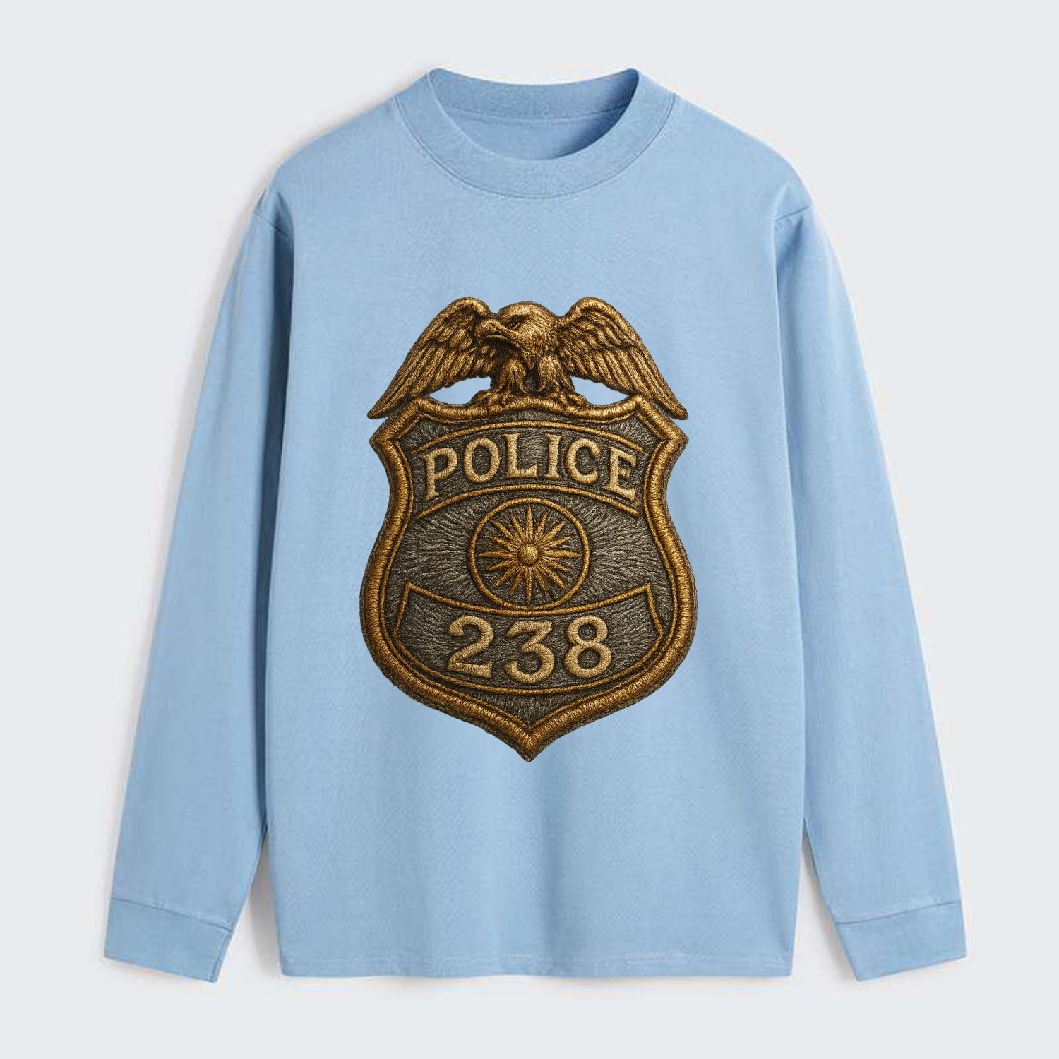 Police Badge  - Classic Long Sleeve Shirt - Light Blue