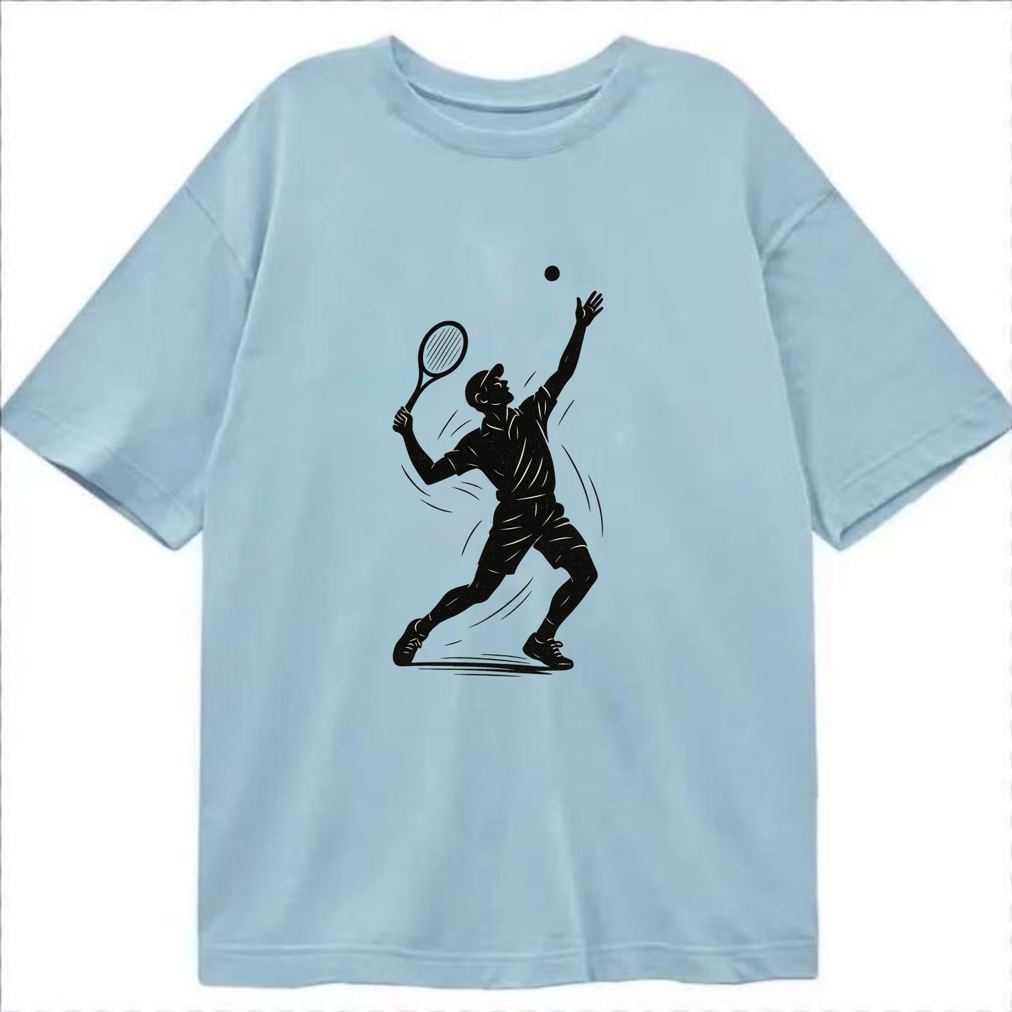 Tennis player serving with powerful form - Classic T-shirt - Light Blue