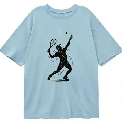 Tennis player serving with powerful form - Classic T-shirt - Light Blue