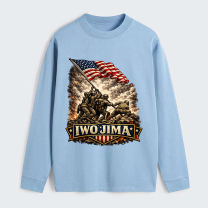 Iwo Jima Flag Raising - Classic Long Sleeve Shirt - Light Blue
