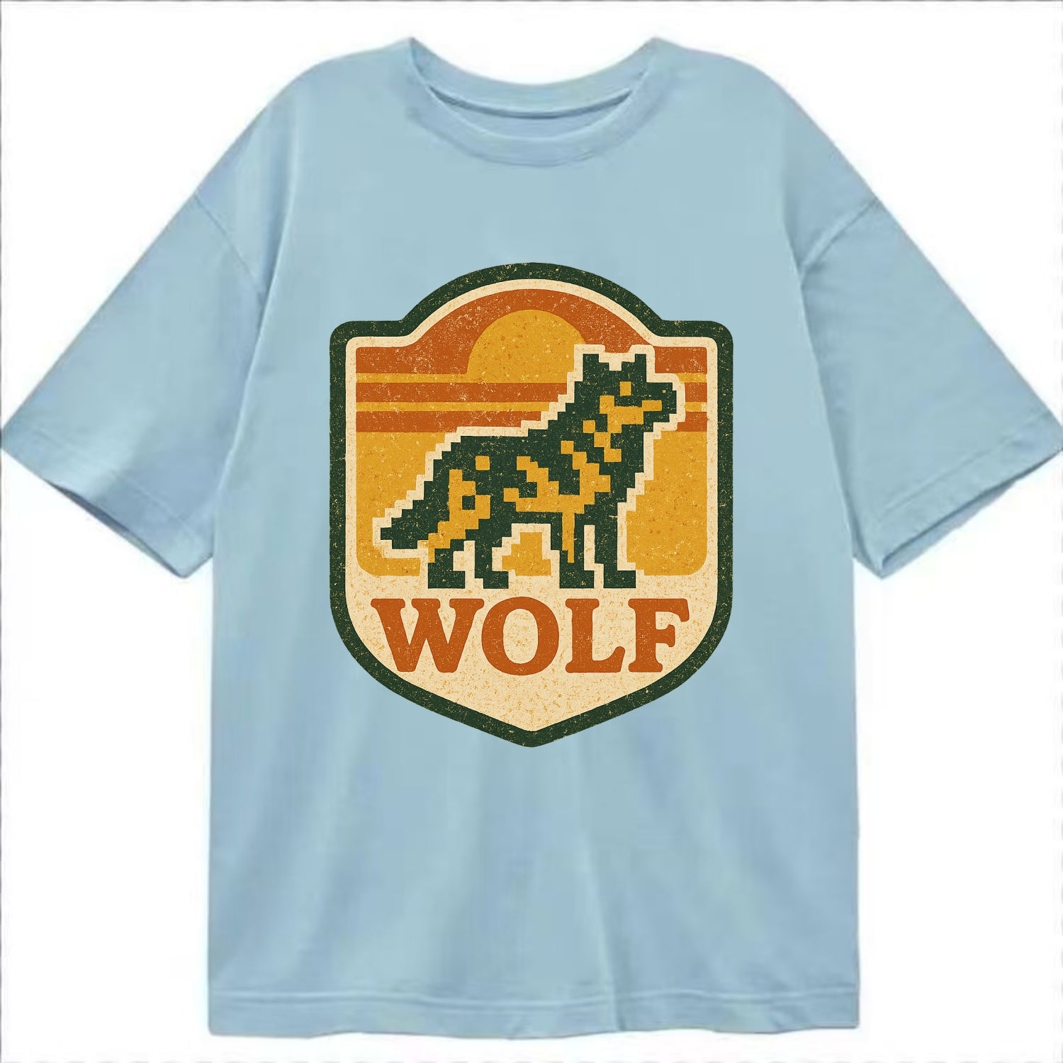 Digital Pixel Wolf  - Classic T-shirt - Light Blue