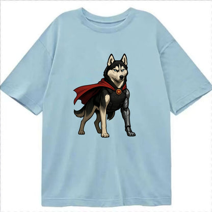 Siberian Husky Winter Soldier  - Classic T-shirt - Light Blue