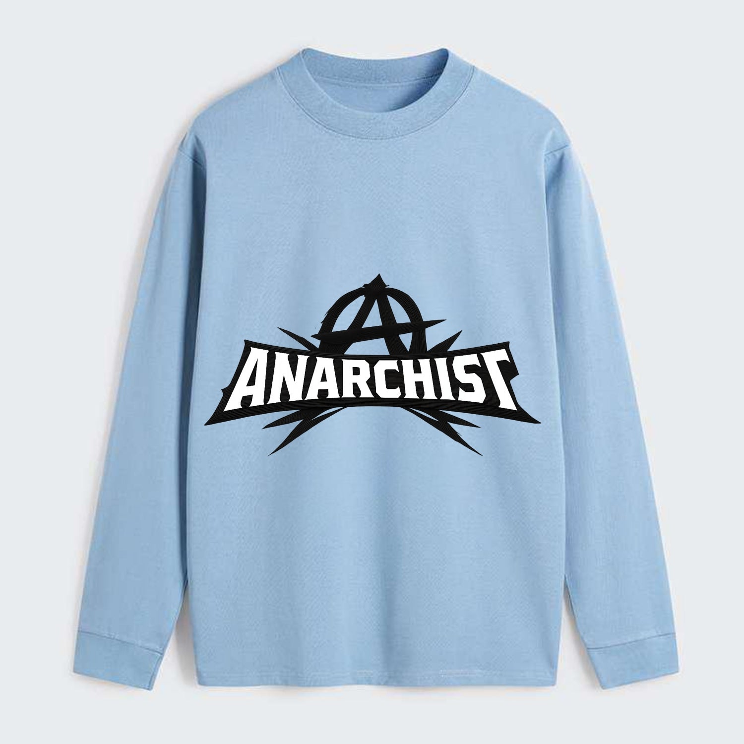 Bold typography design - "ANARCHIST" - no masters, self-governed - Classic Long Sleeve Shirt - Light Blue