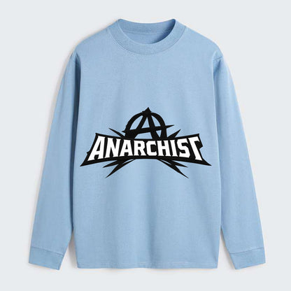 Bold typography design - "ANARCHIST" - no masters, self-governed - Classic Long Sleeve Shirt - Light Blue