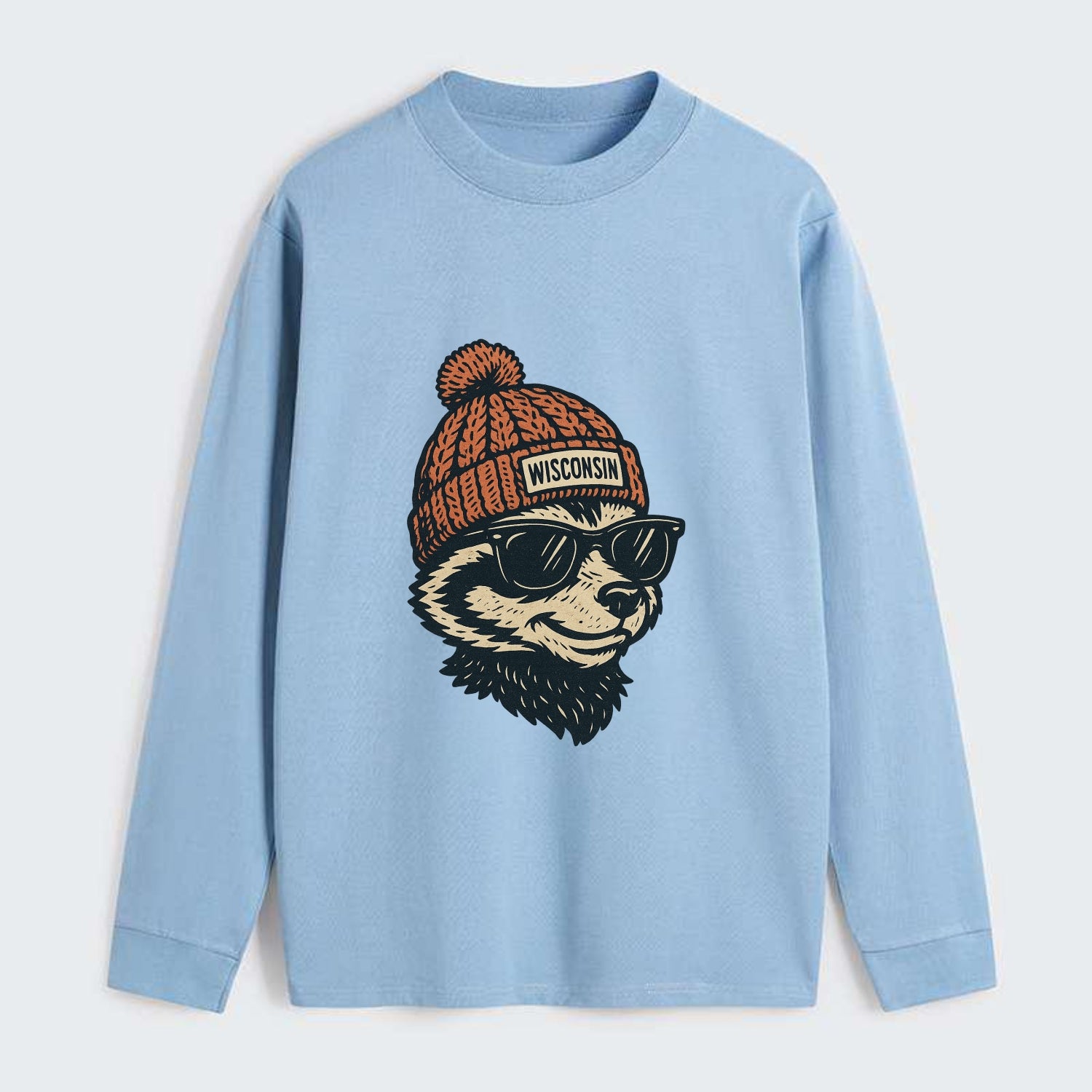 Madison Badge - Classic Long Sleeve Shirt - Light Blue