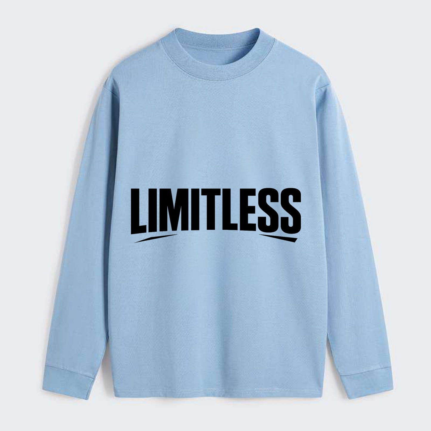 Bold typography design - "LIMITLESS" - no boundaries, infinite potential - Classic Long Sleeve Shirt - Light Blue