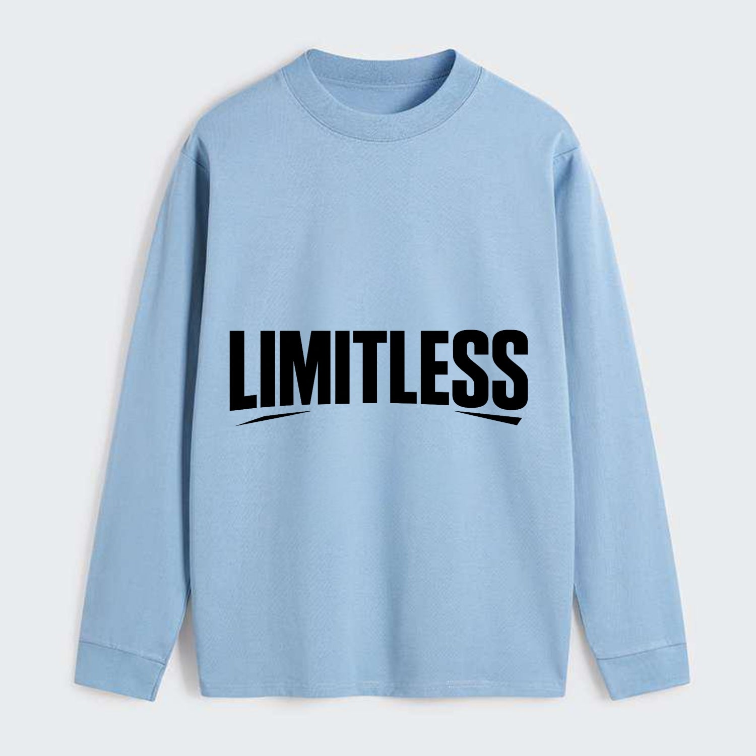 Bold typography design - "LIMITLESS" - no boundaries, infinite potential - Classic Long Sleeve Shirt - Light Blue