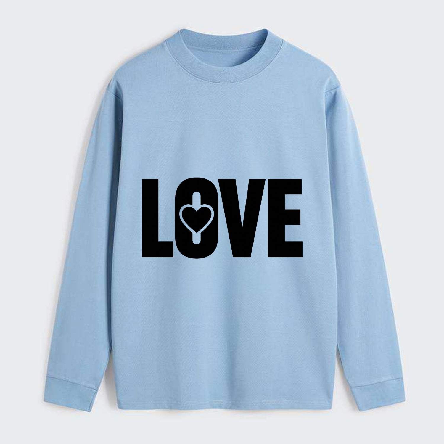 Bold typography design - "LOVE" - universal connection, heart centered - Classic Long Sleeve Shirt - Light Blue