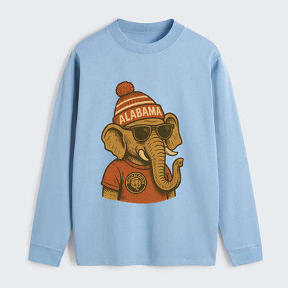 Tuscaloosa Crimson Elephant wearing Alab - Classic Long Sleeve Shirt - Light Blue