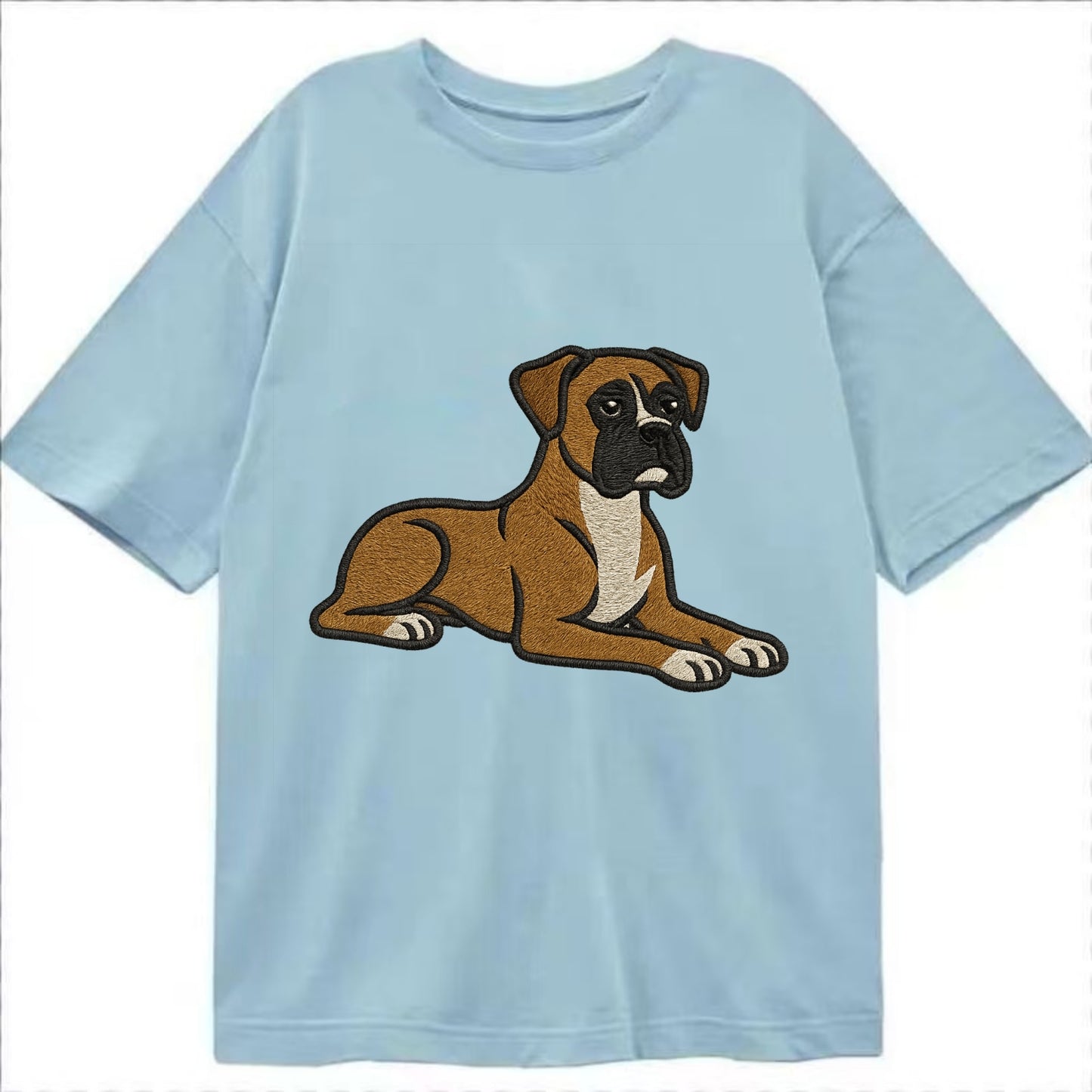 Boxer - Fawn colored relaxed lying down Classic T-shirt - Light Blue