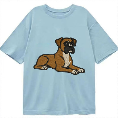 Boxer - Fawn colored relaxed lying down Classic T-shirt - Light Blue