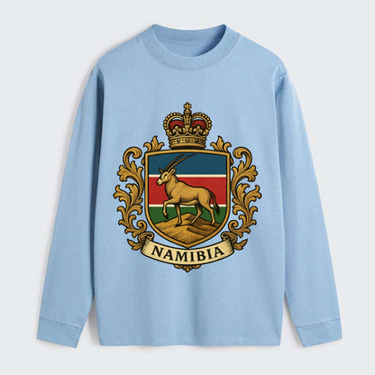 Namibia Heritage Badge - Classic Long Sleeve Shirt - Light Blue