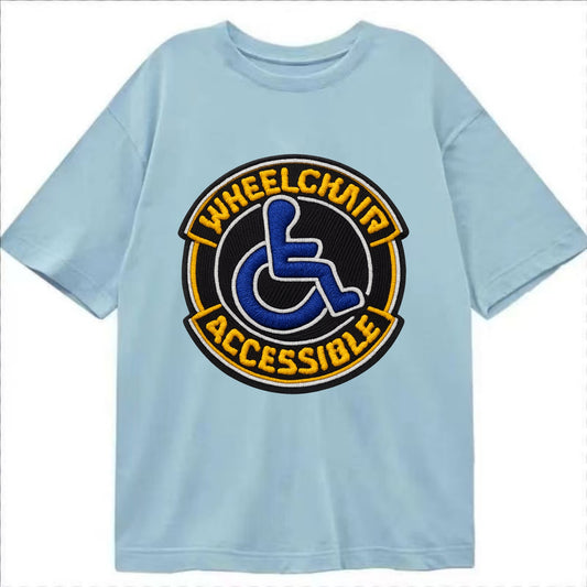 WHEELCHAIR ACCESSIBLE - accessibility symbol in blue , inclusion - Classic T-shirt - Light Blue