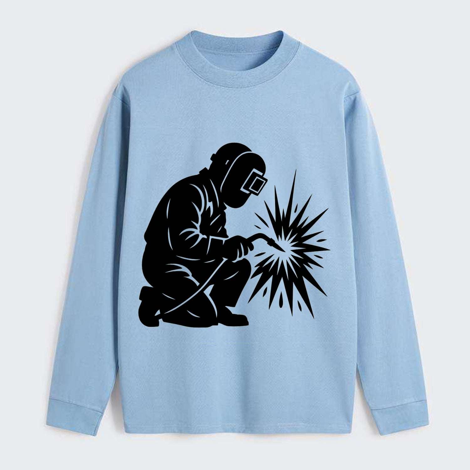 Welder sparks flying dramatically - Classic Long Sleeve Shirt - Light Blue