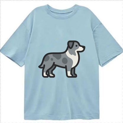 Australian Shepherd - Blue merle flat side profile - Classic T-shirt - Light Blue