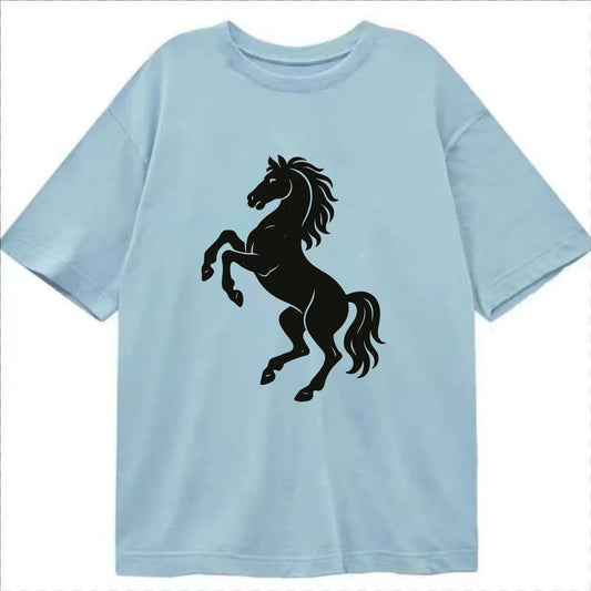 Stallion rearing on hind legs - Classic T-shirt - Light Blue