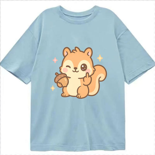 sweet squirrel holding acorn in one paw, flipping off with the other - Classic T-shirt