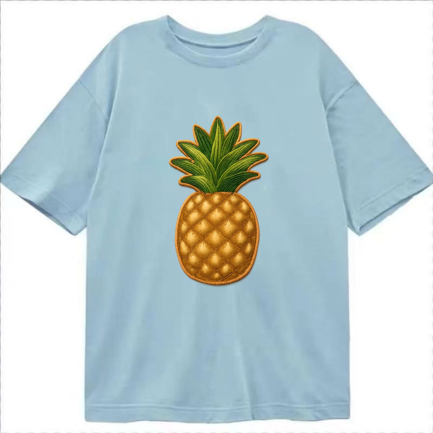 PINEAPPLE CROWN - tropical fruit in yellow and green , hospitality - Classic T-shirt - Light Blue