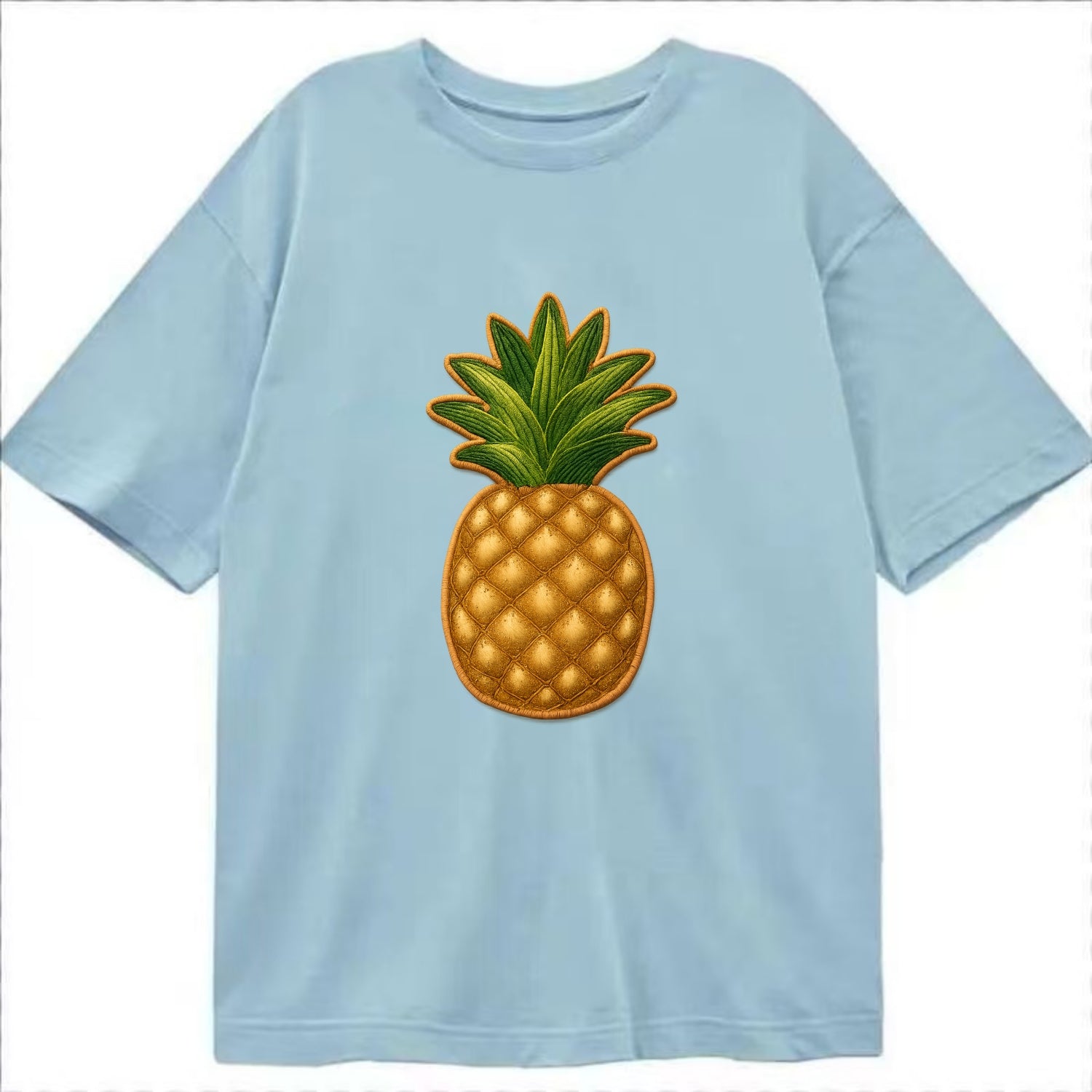 PINEAPPLE CROWN - tropical fruit in yellow and green , hospitality - Classic T-shirt - Light Blue