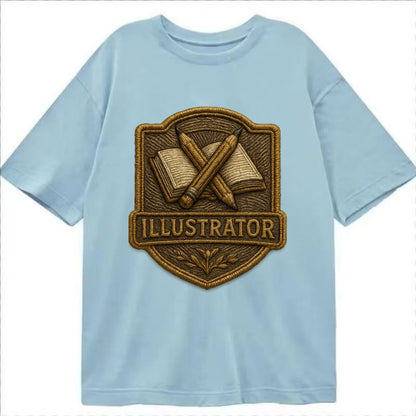 Pencils and sketchbook - illustrator badge - Classic T-shirt - Light Blue
