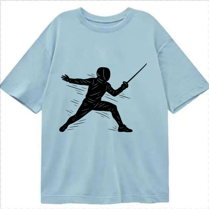 Fencer lunging attack position - Classic T-shirt - Light Blue