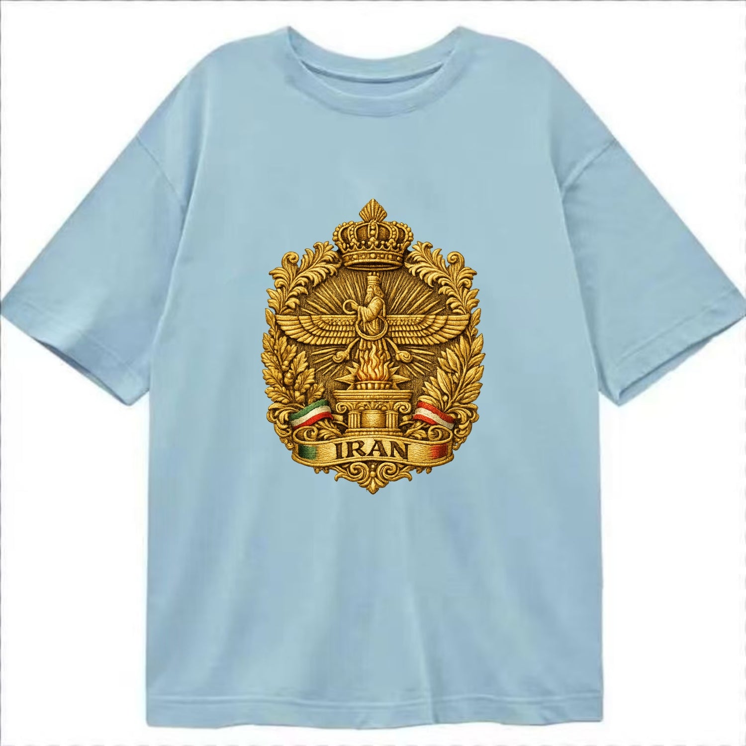 Iran Fire Temple Emblem - Classic T-shirt - Light Blue