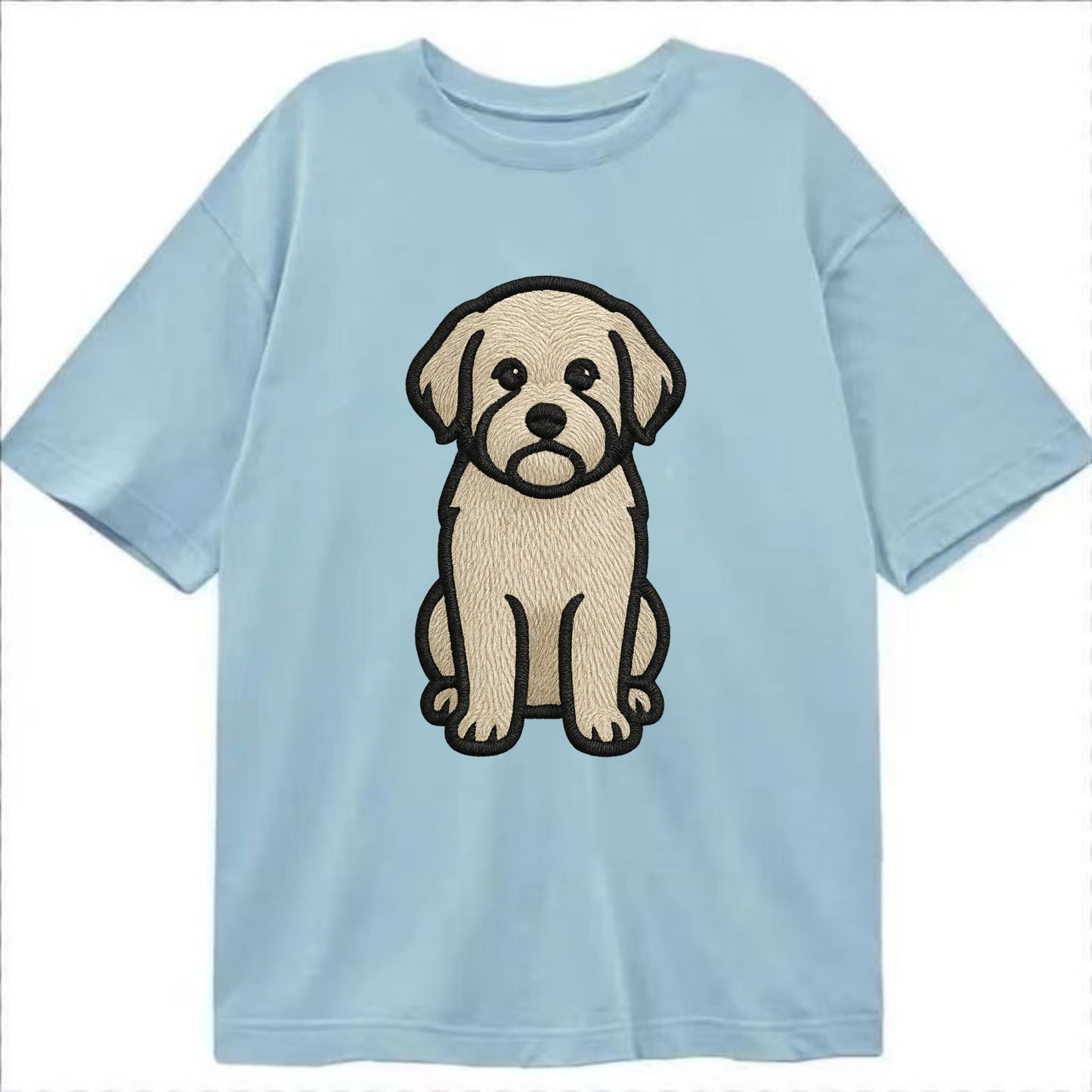 Havanese - Cream colored sitting pose - Classic T-shirt - Light Blue