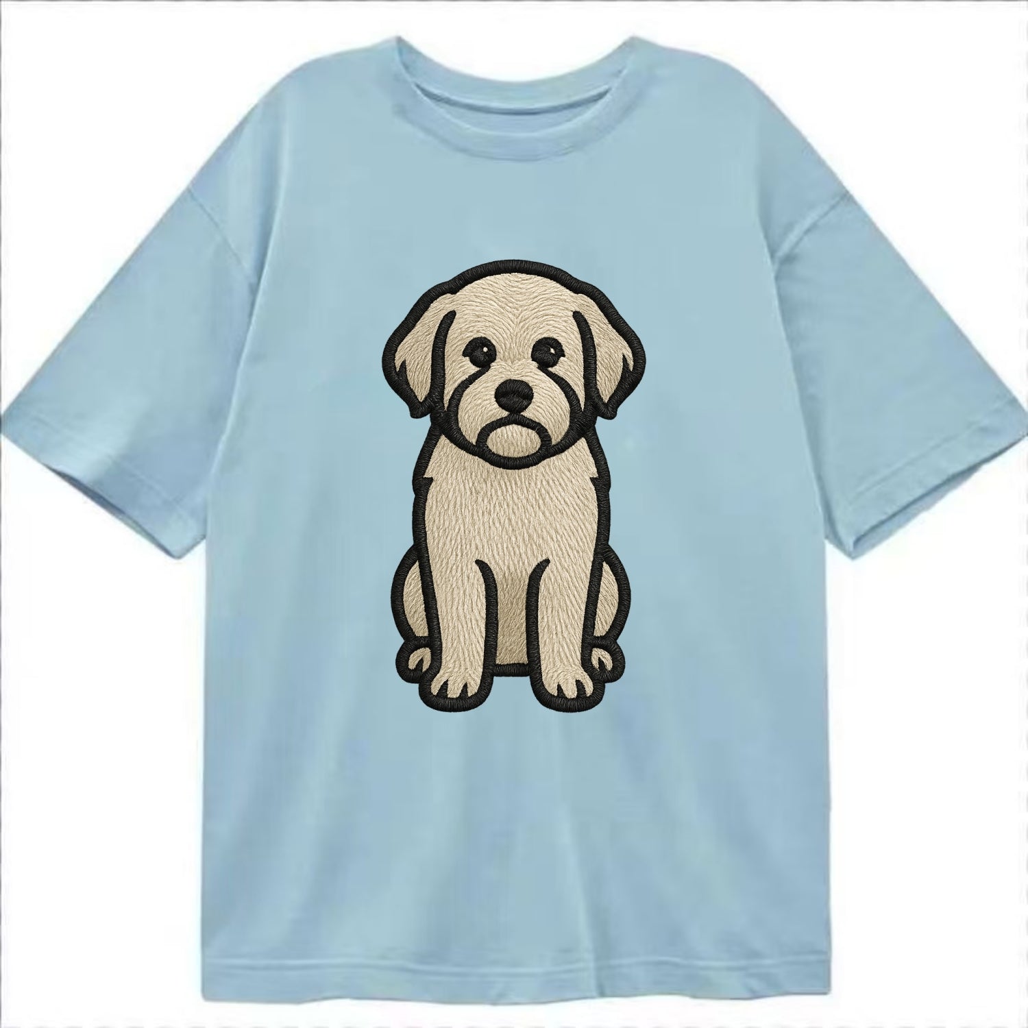 Havanese - Cream colored sitting pose - Classic T-shirt - Light Blue