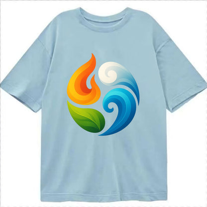 Four Elements Dance - Fire orange, water - Classic T-shirt - Light Blue