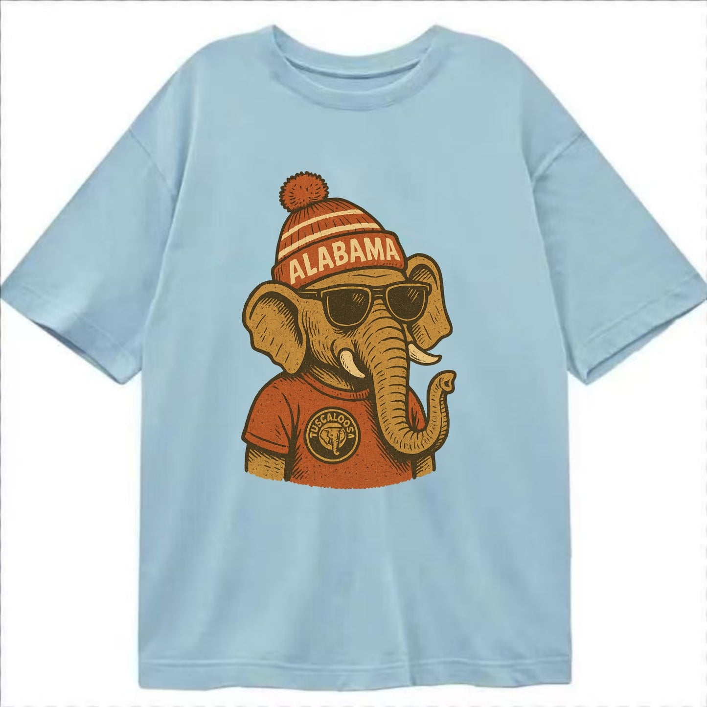 Tuscaloosa Crimson Elephant wearing Alab - Classic T-shirt - Light Blue