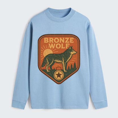 Bronze Wolf Medal  - Classic Long Sleeve Shirt - Light Blue