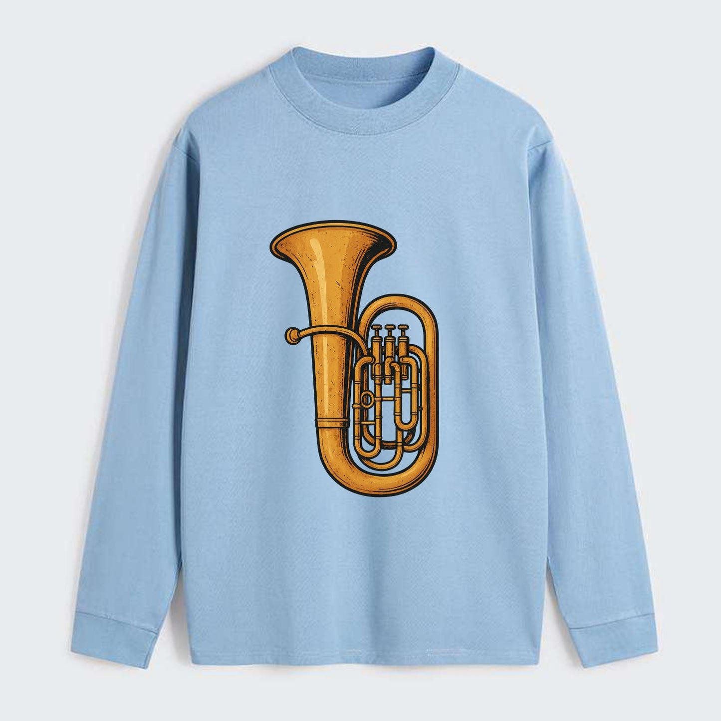 Tuba with large brass bell - Classic Long Sleeve Shirt - Light Blue